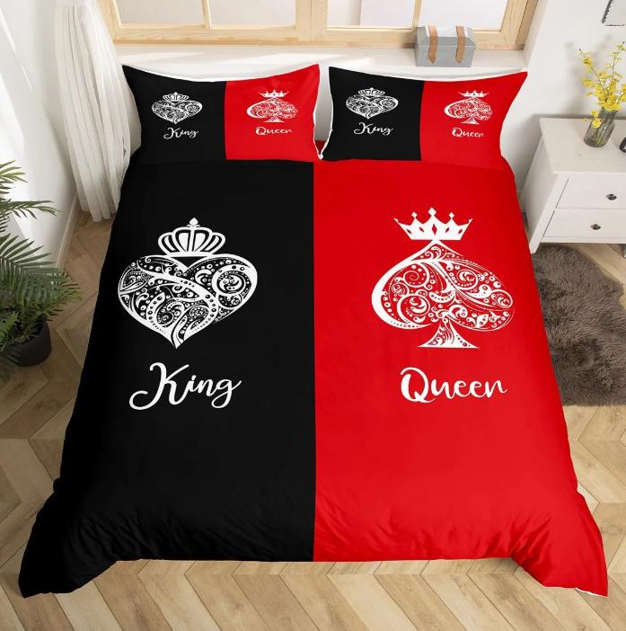 Liebhaber Bettbezüge für Erwachsene Leichte Bettdecke König und Königin Valentinstag Geschenke Bettwäscheset Schlafzimmerdeko Keine Bettdecke