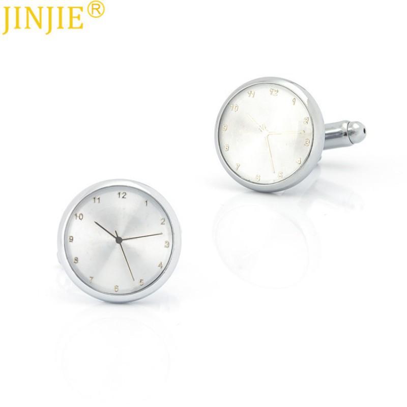 

Clock Pattern Design All Copper Metal Cufflinks Men s French Shirt all-natural