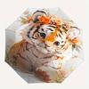 1pc Animal Tiger Cute Design Pattern Umbrella, Fashionable, Personalized, High-Value Folding Umbrella, a Must-Have for Summer, 8-Rib Durable