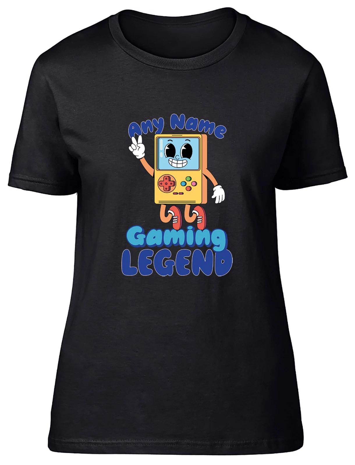 Personalised Any Name Gaming Legend Video Gamer Womens T-Shirt Ladies Gift Tee XXL
