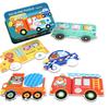 Dětské Dinosauří Kreslené Zvíře Puzzle Montessori Vzdělávací 3D Dřevěné Puzzle Auto Barevné Dětské Dřevěné Hračky Rodič-Dítě