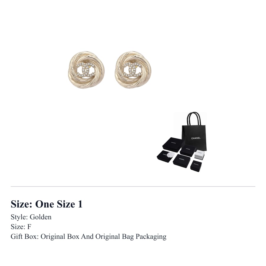 CHANEL Stud Earrings Women's Gold AB-25S-099