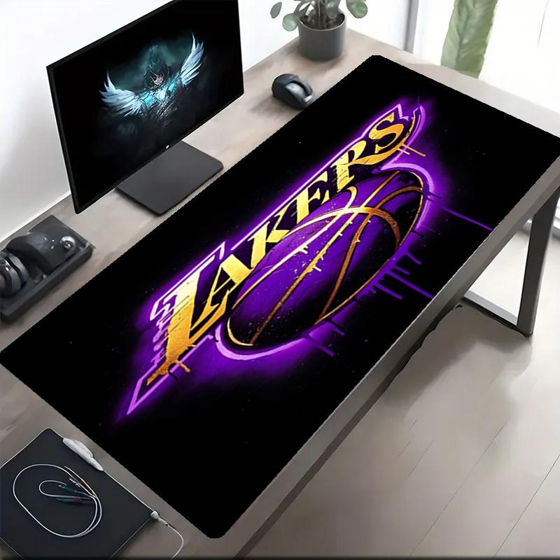 Lakers Theme Mouse Pad, Non Slip Rubber Base, Multifunctional Office & Home Decor, Perfect for Workspace Personalization.