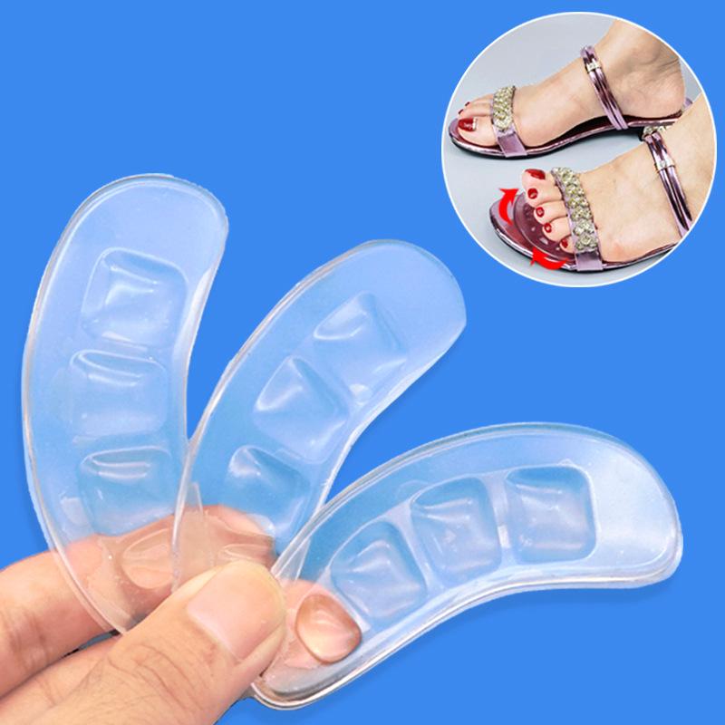 Shock-Absorbing Non-Slip Silicone Gel Forefoot Pads - Transparent, Anti-Pain, Wear-Resistant Sports Half Pads