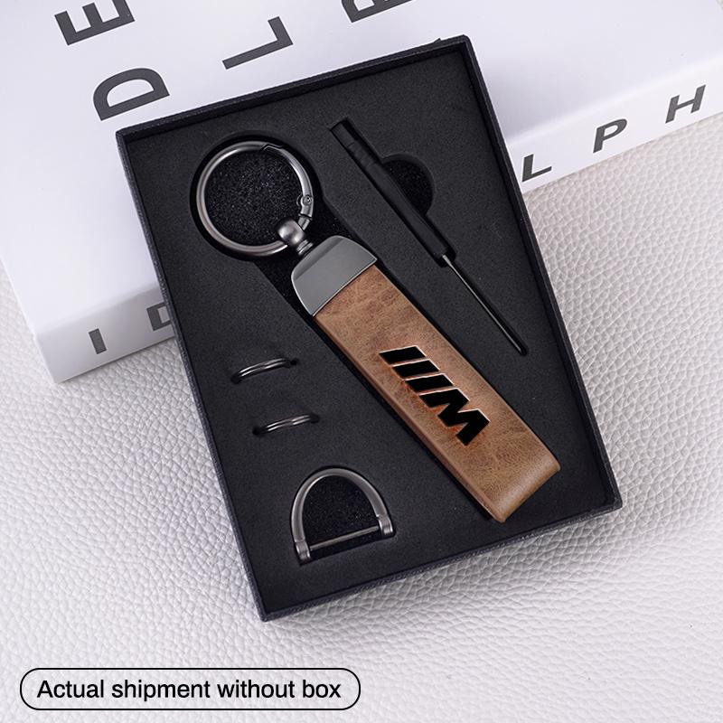 Fashion Car Alloy Leather Key Rings Chain For BMW M X1 X2 X3 X5 X6 E46 E34 E30 F30 G20 E39 E90 E36 E60 Auto Keychain Accessories msbr98