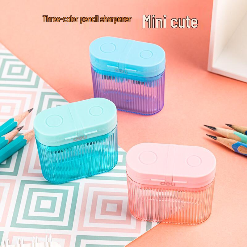 Deli Mini Portable Double-Hole Pencil Sharpener