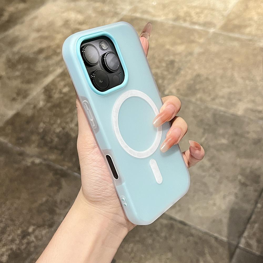 

НОВИЙ Модний Магнітний 17 Air 16 15 Чохол для Телефону для iPhone 17 16 15 14 13 12 11 Pro Max Plus Бездротова Зарядка Жорсткий Броньований Стиль Барвиста Кришка iPhone 11PROMAX небо синє кольору