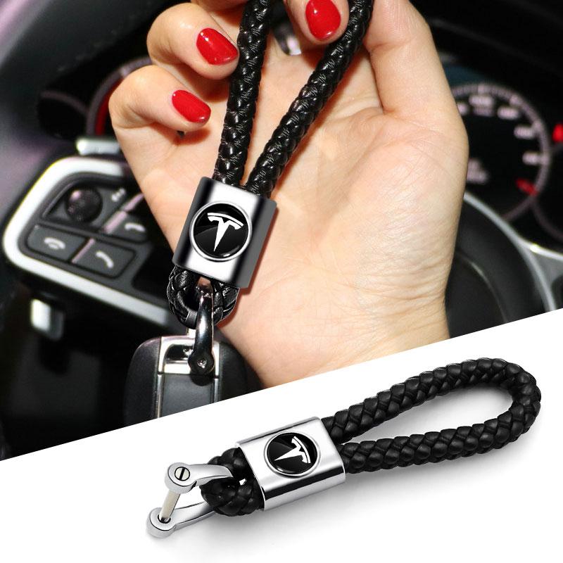 1Pcs Luxury Car Emblem Key Chain Key Ring Key Lanyard Car Styling For Model 3 Model Y Model S X Personalized Car Accessories