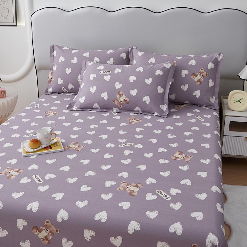 Cotton Bed Sheet  Cartoon Panda Animals Printed Double Top King Sheets for Girls Boys Kids Single Queen King Size Bed Linen