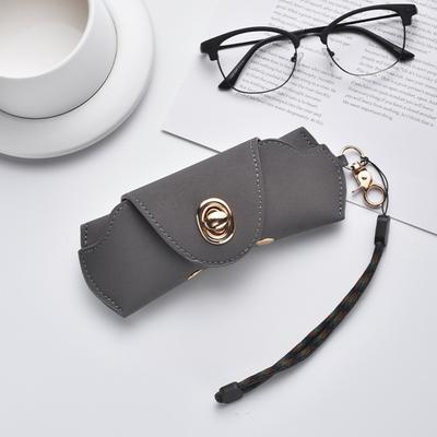 Fashion Suede Leather Sunglasses Case Soft Hanging Neck Glasses Storage Bag Sunglasses Glasses Clip Eyeglasses Accessories