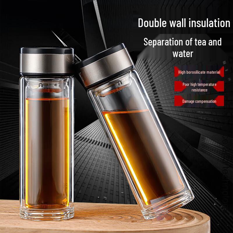 Double Wall Borosilicate Glass Tea Infuser Cup