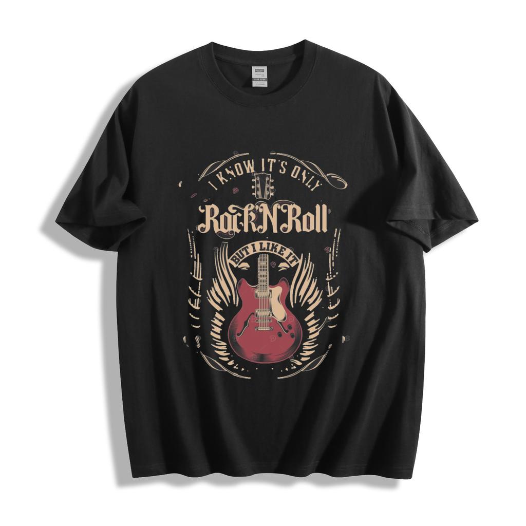 Rock N Roll T-Shirt - Vintage Guitar & Wings Design Unisex Tee