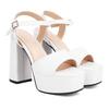 12CM Super High Heels Platform Sandals Women Shoes Summer 2025 New Black White Thick Heeled and Soled Women's Sandals WSH5320