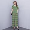 Damesbroeksets Casual zomer 2-delige sets Dames Elegante losse broek met wijde pijpen en blouse met korte mouwen