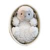 Plush Stuffed Animal Toy with Woven Basket Bed for Children's Gift Decorative Soft Doll