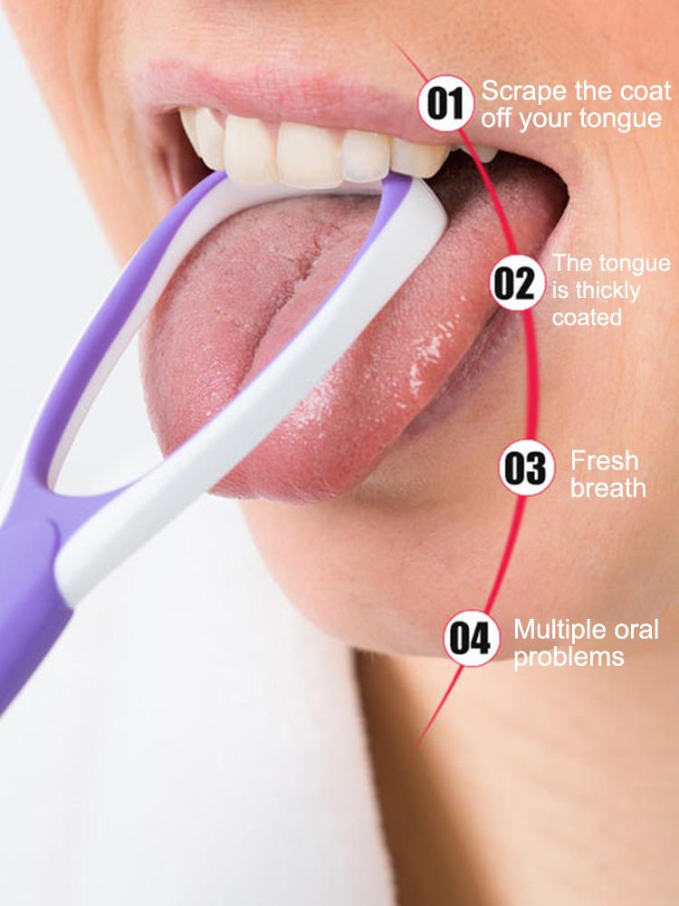 Tongue Scraper Tongue Cleaning Brush Care Plastic Tongue Scraper Travel Portable Freshen Breath Tongue Brush Cleaner for Oral Ca