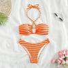 2025 European & American Striped Three-Point Bikini - Sexy Women's Summer Swimwear
