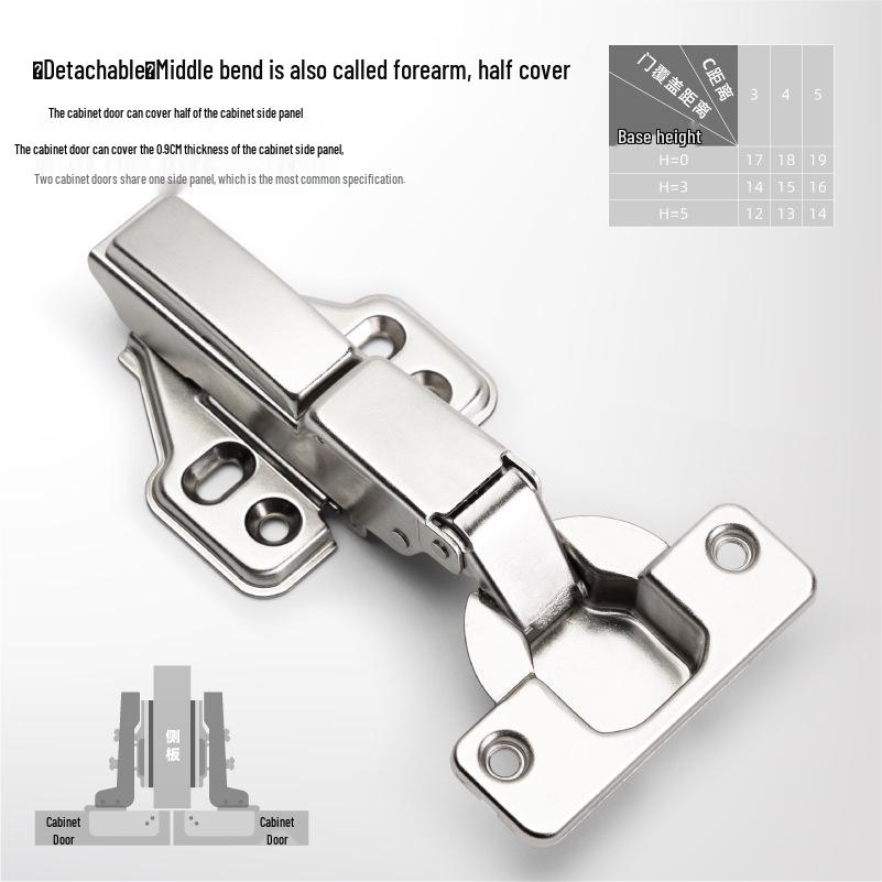 Hydraulic Two-Stage Cold Rolled Steel Cabinet Door Hinge