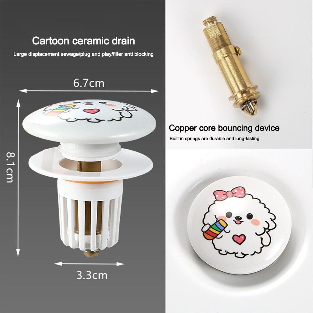 

Pop-up Design Pop-up Basin Filter Anti-clogging Hair Catcher for 34-40mm Wash Basin B-Copper Rod