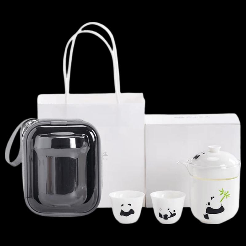 Nanshan Mr. Hand-Painted Ceramic Portable Travel Tea Set