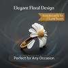 Korean Daisy Flower Elegant Opening Rings Women Adjustable Wedding Party Engagement Finger Rings Statement Jewelry Gift