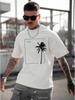 Oversized Thick T-Shirt with Palm Tree Print for Summer