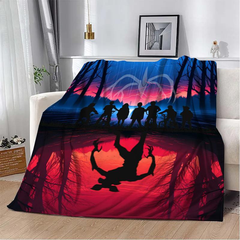 Custom Horror, Thriller 3D Printed T-The Unfamiliar Warm Flannel Blanket Living Room Sofa Camping Picnic Blanket Holiday Gifts