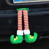 Christmas Striped Fabric Hanging Ornament Christmas Tree Decoration Plush Santa Claus Elf Legs Home Hanging Ornament  Car Decor