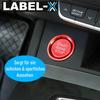LABEL-X Start Stopp Ring Trykknapp i Rødt Passer til A4 A5 A6 A7 Q3 Q5 osv