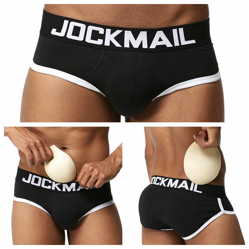 Briefs JOCKMAIL Adjustable Buttock Lift Buttock Augmentation Front and Back Removable Foam Pads Enhanced Men's Underwear