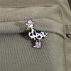 Pink Cow Cowgirl Duck Enamel Pin Western Duck Cowboy Boots Silly Goose Animal Brooch Lapel Badge Funny Jewelry Gift For Friends