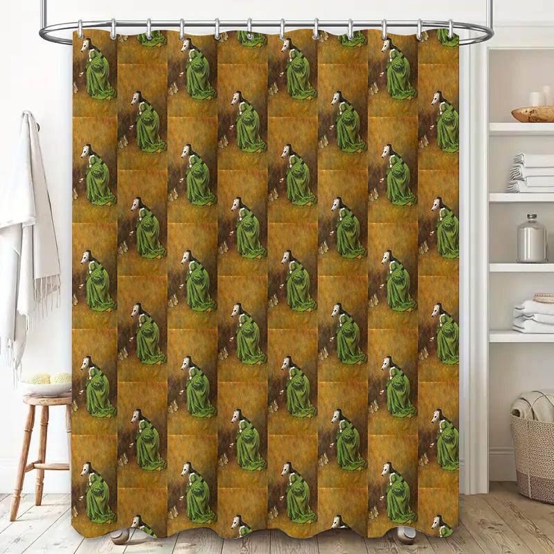 Bathroom Shower Curtain Vintage Floral Waterproof Fabric Decor for Home Spa Hotel
