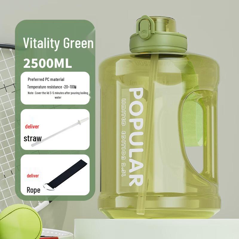 Large Capacity Sports Water Bottle with Straw