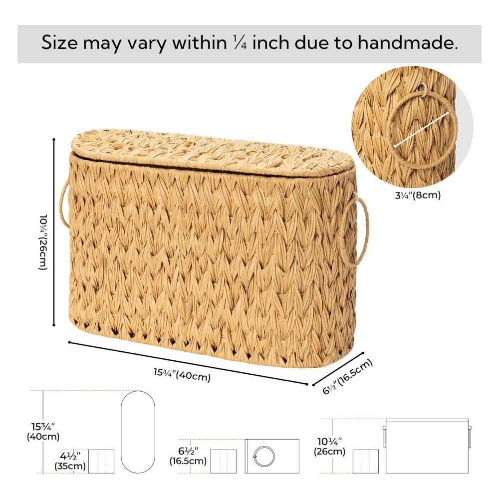 Water Hyacinth Toilet Paper Storage Baskets Large Capacity Wicker Woven Wicker Baskets Household with Lids