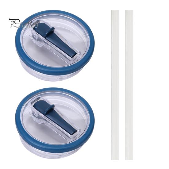 2Pcs 40 Oz Tumbler Flip Straw Lid Replacement Leak-Proof Spill Resistant Lids BPA-Free Reusable Cover for Cup