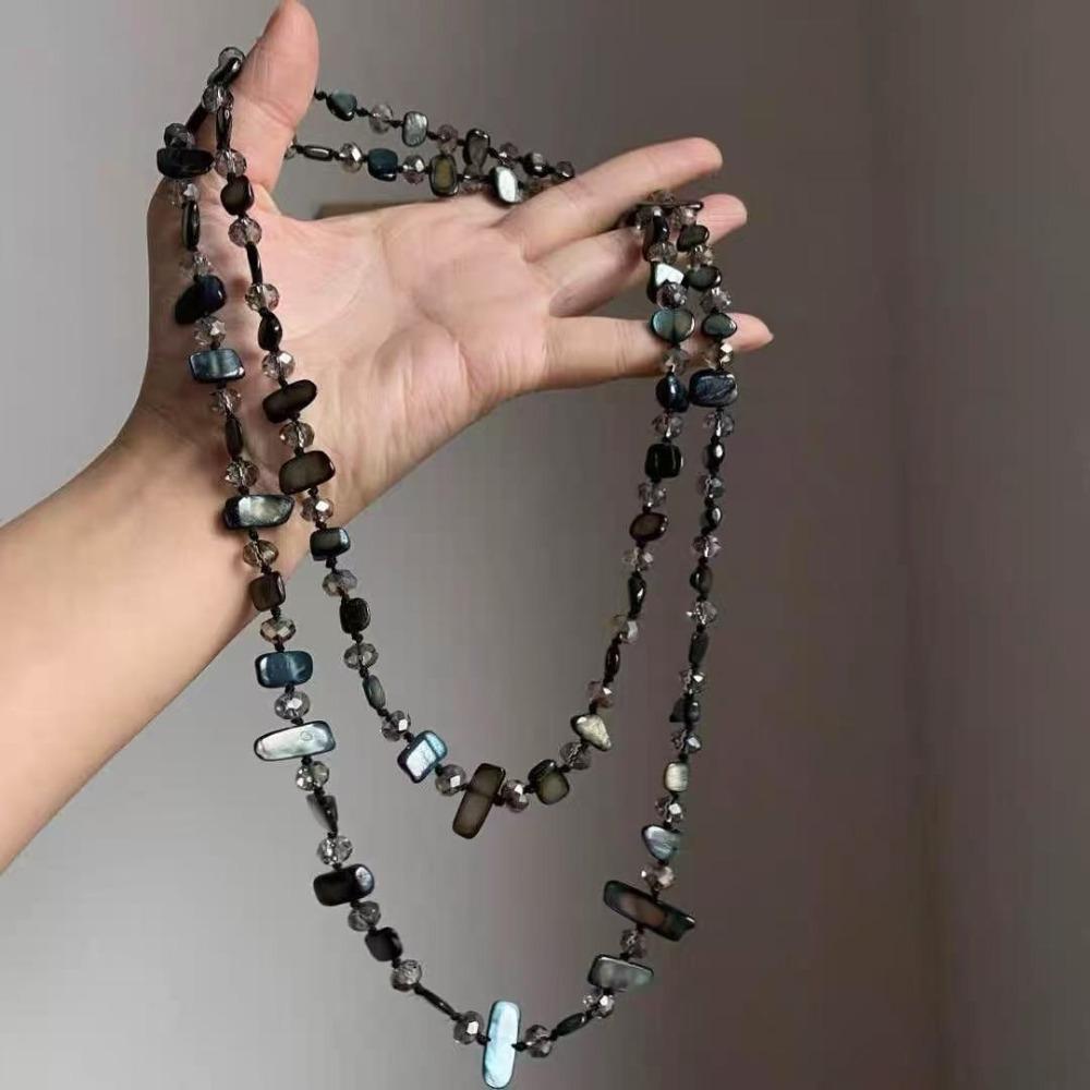 Shell Beaded Antique Necklace Bohemian Long Necklace Double Layers Necklace  Women Girls