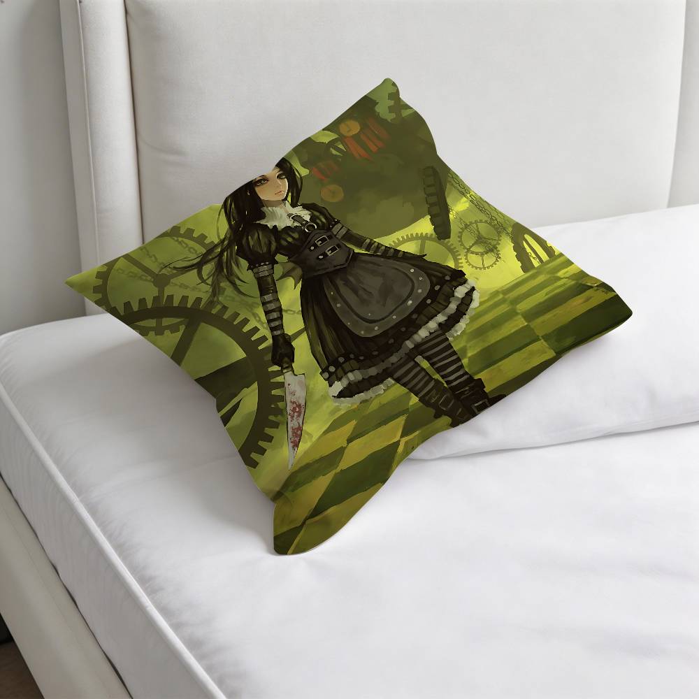 Cool Alice Madness RReturns Decorative Square Pillow Cover Soft Comfortable Pillow Case Sofa Bed Home Decoration