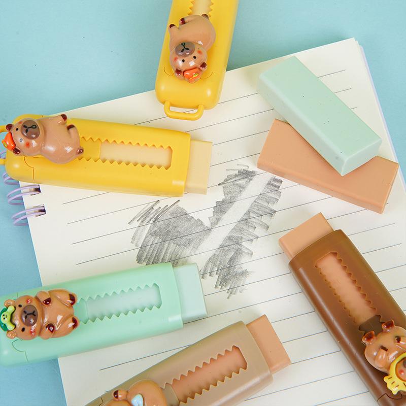 Kawaii Office Supplies School Items Gift For Kids Eraser Cute Capybara Eraser Funny Rubber