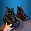 Platform dad shoes women's 2025 autumn and winter new warm high-top casual sports shoes muffin versatile inner height-increasing women's shoes