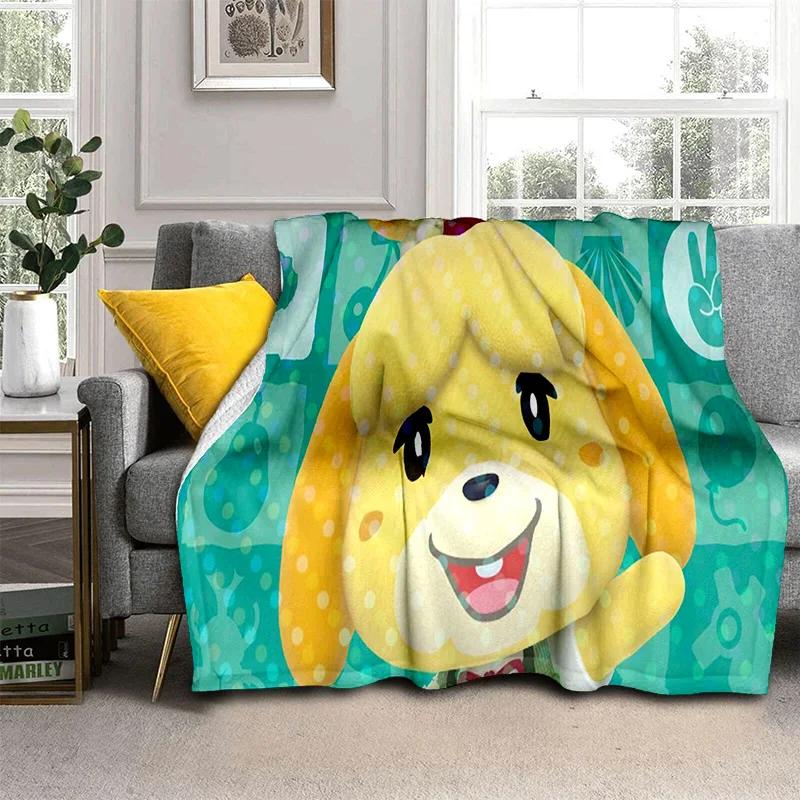 Cartoon Animal Crossing New Horizons Soft Plush Blanket,Flannel Blanket Throw Blanket for Living Room Bedroom Sofa Cover Child