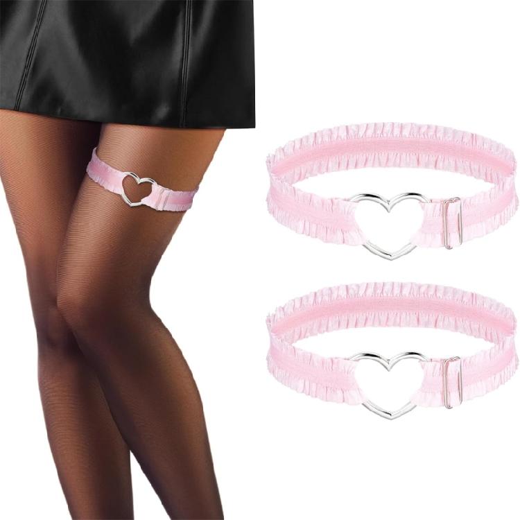 Unique Heart Lace Belt Ruched Leg Jewelry Perfect for Halloween and Stage Shows Music Festivals Photo Props