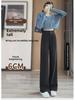High-Waisted Woolen Wide-Leg Pants for Women: Velvet-Lined, Pleated, Slimming, Apricot Color, Perfect for Autumn & Winter