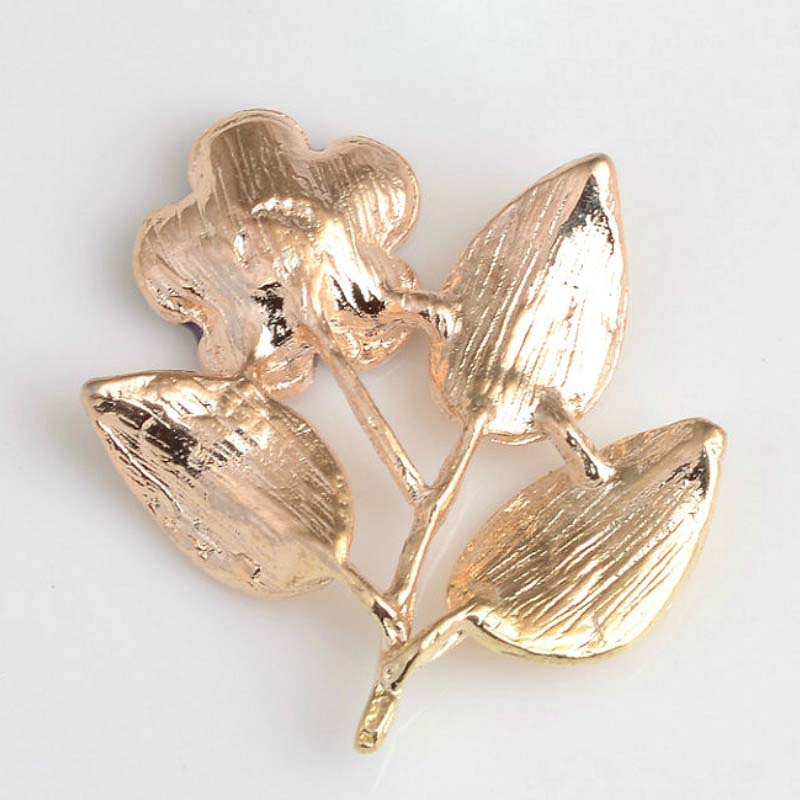 Engood 100Pcs Rhinestone Flower Leaves Button Sewing Trim Embellishments Craft Buckles DIY Hair Accessoriess Wedding Decoration