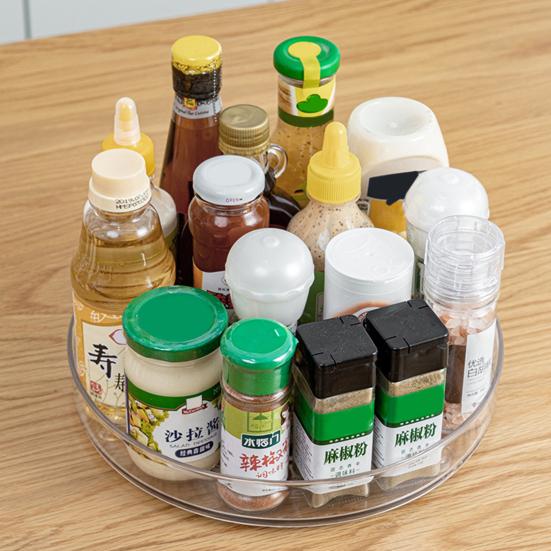 Organizér Lazy Susan Stojan na kořenky Otočný o 360 stupňů Velkokapacitní Průhledný Stolní Otočný talíř Držák na kořenky