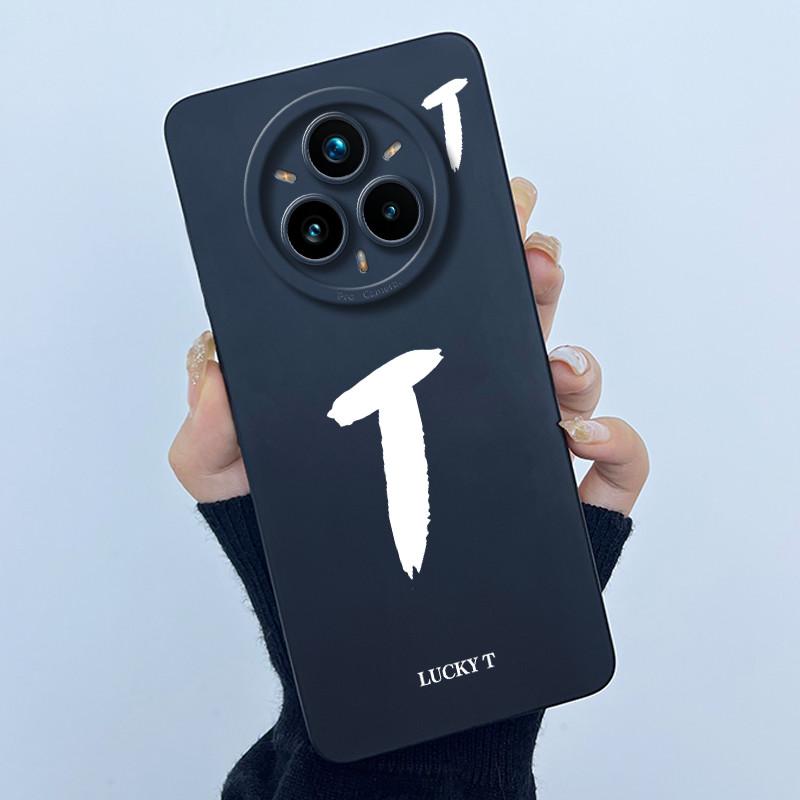 For Realme 14 Pro 14Pro+ 5G Cover Case Lucky Initial Letter Couple Silicone Soft Phone Bumper for Realme14 Pro Plus 2025 Casing