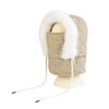 Lei Feng Hat with Soft Plush Inner Fluffy Fur Edge Winter Face Guard Head Cap Adjustable Drawstring Headgear