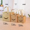 Small Qixi Gift Bag with Smiley Face, Kraft Paper, Square Window for Flowers