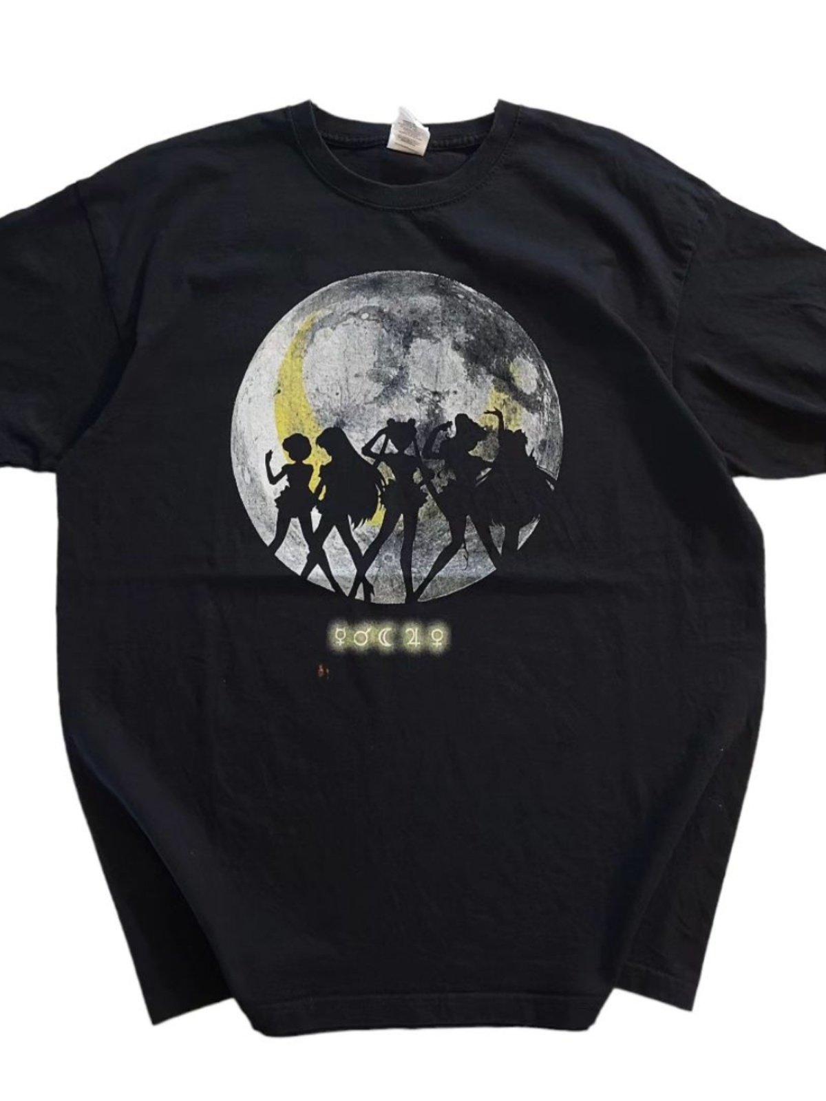 ZX Beautiful Girl Warrior Moon Short Sleeved Tshirt for Both Men and Women Casual Short Sleeved 4XL