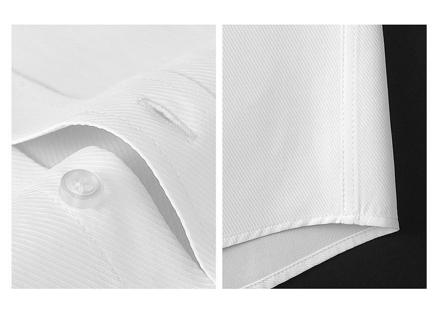 Herren Frühling Weiße Hemden - Lang-/Kurzarm, Gesticktes Logo, Professionelle Geschäftskleidung, 40% Baumwolle Einfarbig Arbeitskleidung