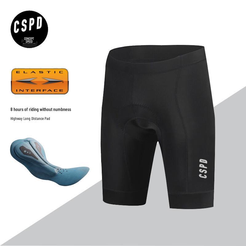CSPD Summer Black & White Cycling Bib Shorts for Men & Women - Road Bike Sportswear, Hot Style 5-Point Design.
